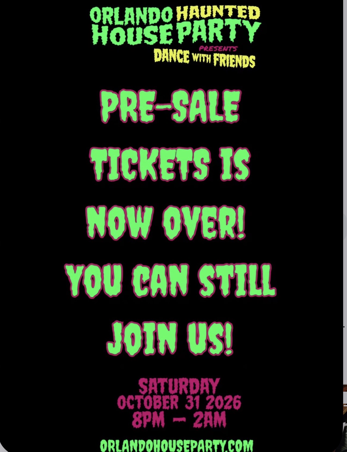 Orlando Haunted House Party: Dance with Friends